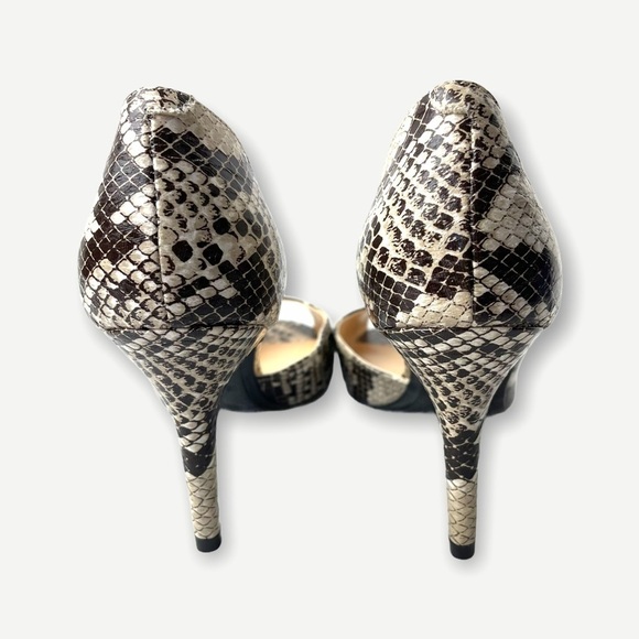 Marc Fisher Joey Peep Toe Faux Snakeskin D'Orsay Heels Size 7 - Picture 6 of 8